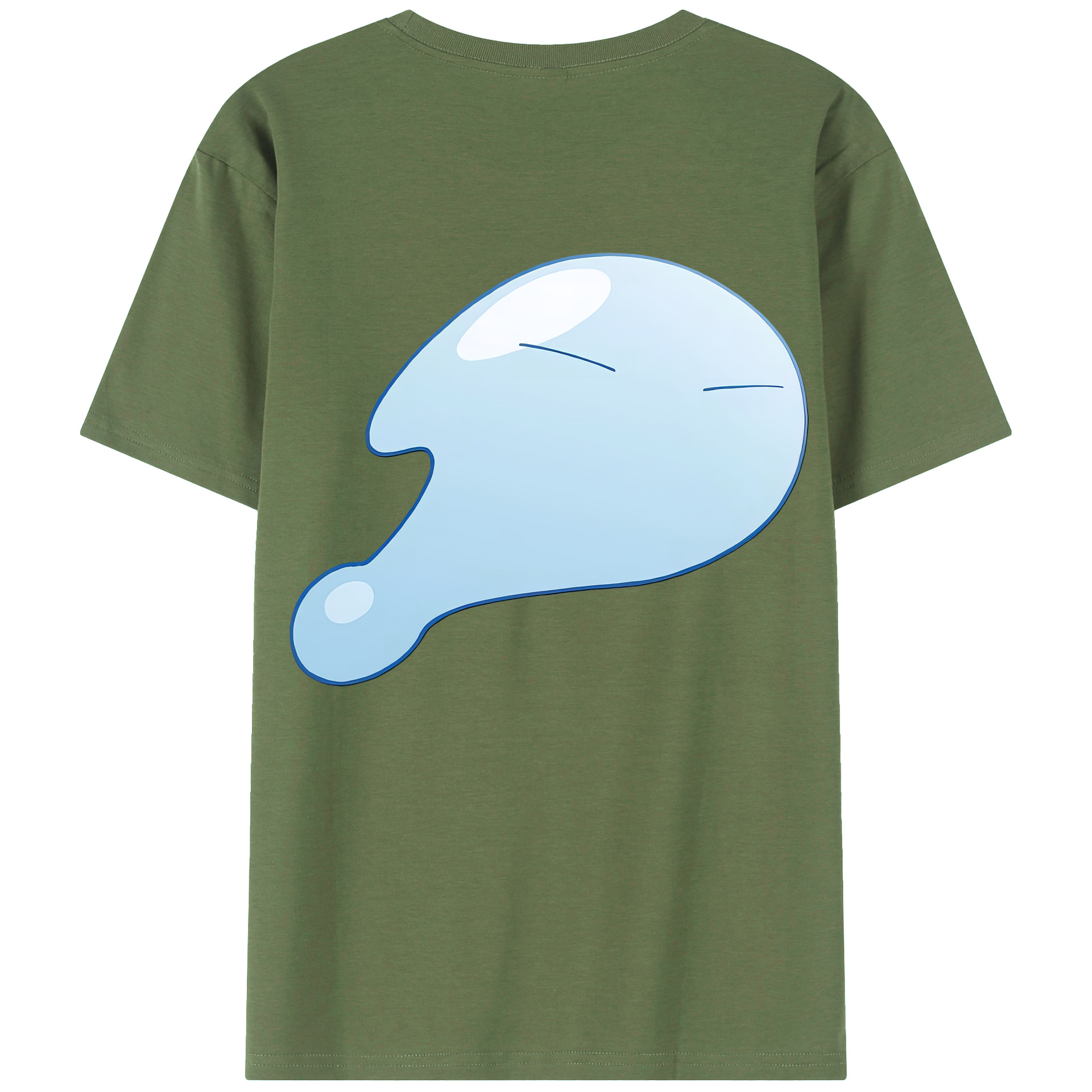 （画像用） 転スラ Regarding Reincarnated to Slime 綿100％ メンズ半袖Tシャツ（バックプリント） 通気性